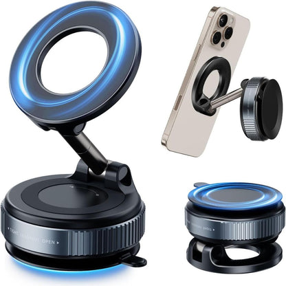 強力吸着・真空固定式 マグネット車載スマホホルダー